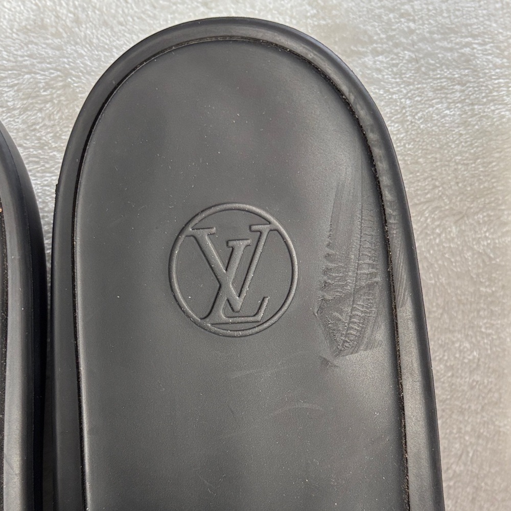 Louis Vuitton Monogram Brown and Black Slides - Picture 4 of 10